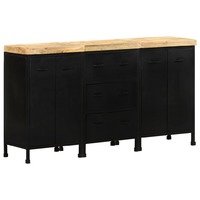 Sideboard with 3 Drawers and 4 Doors Rough Mango Wood