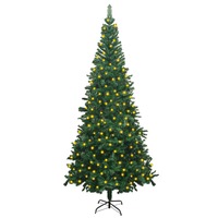 Artificial Christmas Tree with LEDs L 240 cm Green