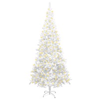 Artificial Christmas Tree with LEDs L 240 cm White