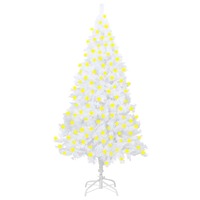 Artificial Christmas Tree with LEDs&Thick Branches White 210 cm