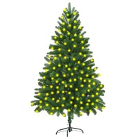 Artificial Christmas Tree with LEDs 210 cm Green