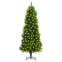 Artificial Christmas Tree with LEDs 240 cm Green