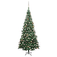 Artificial Christmas Tree with LEDs&Ball Set L 240 cm Green