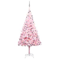 Artificial Christmas Tree with LEDs&Ball Set Pink 240 cm PVC