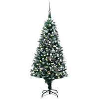 Artificial Christmas Tree with LEDs&Ball Set&Pine Cones 150 cm