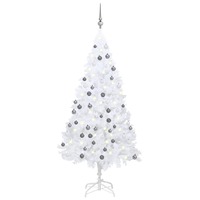 Artificial Christmas Tree with LEDs&Ball Set White 120 cm PVC