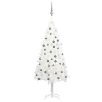 Artificial Christmas Tree with LEDs&Ball Set White 120 cm