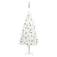 Artificial Christmas Tree with LEDs&Ball Set White 180 cm