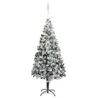 Artificial Christmas Tree LEDs&Ball Set&Flocked Snow Green 400cm