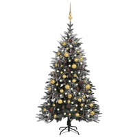 Artificial Christmas Tree LED&Ball Set&Flocked Snow 150cm PVC&PE