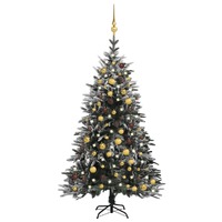 Artificial Christmas Tree LED&Ball Set&Flocked Snow 180cm PVC&PE