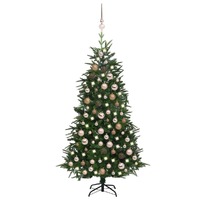 Artificial Christmas Tree LEDs&Ball Set Green 180 cm PVC&PE