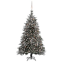 Artificial Christmas Tree LED&Ball Set&Flocked Snow 210 cm PVC&PE