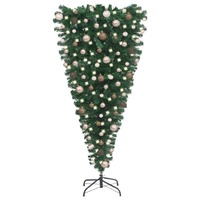 Upside-down Artificial Christmas Tree with LEDs&Ball Set 210 cm