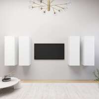 TV Cabinets 4 pcs White 30.5x30x90 cm Chipboard