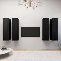 TV Cabinets 4 pcs Black 30.5x30x110 cm Chipboard
