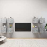 Wall Mounted TV Cabinets 8 pcs Concrete Grey 30.5x30x30 cm