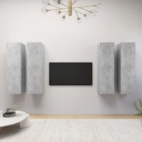 TV Cabinets 4 pcs Concrete Grey 30.5x30x110 cm Chipboard