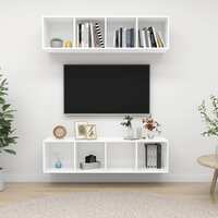 Wall-mounted TV Cabinets 2 pcs White Chipboard