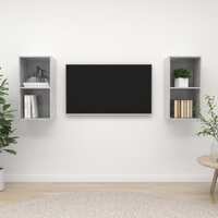 Wall-mounted TV Cabinets 2 pcs Concrete Grey Chipboard