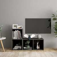 TV Cabinets 2 pcs High Gloss Grey 72x35x36.5 cm Chipboard