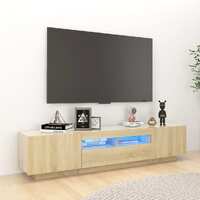 TV Cabinet with LED Lights Sonoma Oak 180x35x40 cm