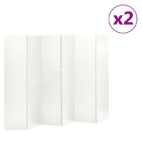 6-Panel Room Dividers 2 pcs White 240x180 cm Steel