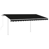 Automatic Retractable Awning with Posts 4,5x3 m Anthracite