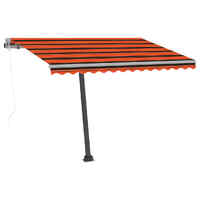 Automatic Awning with LED&Wind Sensor 300x250 cm Orange/Brown