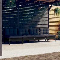 4-Seater Garden Sofa with Anthracite Cushions Solid Pinewood
