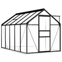 Greenhouse with Base Frame Anthracite Aluminium 5.89 m²