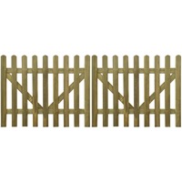 Picket Fence Gate 2 pcs Impregnated Wood 300x120 cm