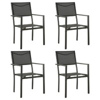 Garden Chairs 4 pcs Textilene and Steel Black and Anthracite