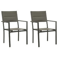 Garden Chairs 2 pcs Textilene and Steel Grey and Anthracite