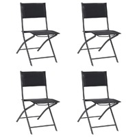 Folding Outdoor Chairs 4 pcs Steel and Textilene
