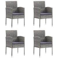 Garden Chairs 4 pcs Poly Rattan Anthracite