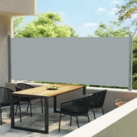 Patio Retractable Side Awning 600x160 cm Grey