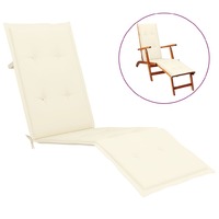 Deck Chair Cushion Cream (75+105)x50x4 cm