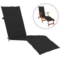 Deck Chair Cushion Black (75+105)x50x4 cm