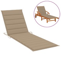 Sun Lounger Cushion Beige 200x70x3 cm Fabric