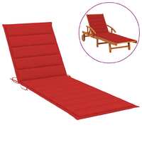 Sun Lounger Cushion Red 200x70x4 cm Fabric