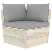 Pallet Sofa Cushions 3 pcs Grey Fabric