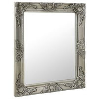 Wall Mirror Baroque Style 50x60 cm Silver