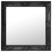 Wall Mirror Baroque Style 60x60 cm Black