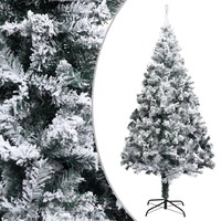 Artificial Christmas Tree with Flocked Snow Green 240 cm PVC