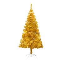 Artificial Christmas Tree with Stand Gold 150 cm PET
