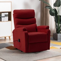 Stand-up Recliner Wine Red Faux Leather