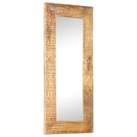 Hand-Carved Mirror 110x50x11 cm Solid Mango Wood