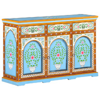 Hand Painted Sideboard 120x35x76 cm Solid Mango Wood