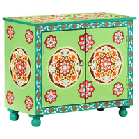 Hand Painted Sideboard Multicolour 70x35x60 cm Solid Mango Wood
